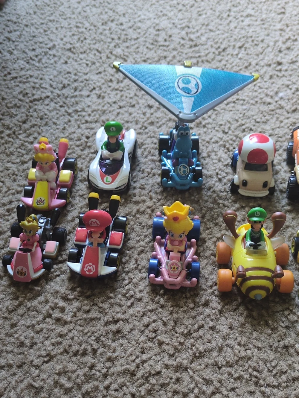 Nintendo Mario Kart Mini Vehicle Set - Pink, Green, Blue, Yellow, Red Assortment